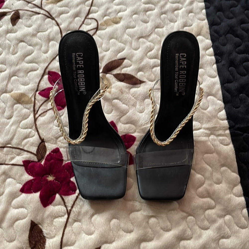 Black short heels